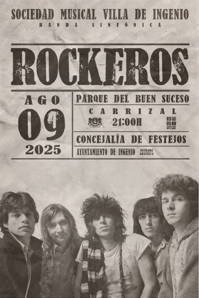 Concierto Rockeros09 de agosto de 2025Parque del Buen Suceso21:00 Horas